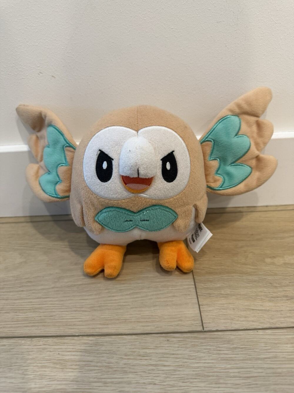 Tomy Pokemon Rowlet Poke 8" Plush Stuffed Animal Collectible Toy Open Wings 2017